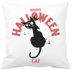 printfashion Halloween cat - Párnahuzat, Díszpárnahuzat - Fehér (9474011)
