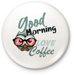 printfashion good morning owl - Kitűző, hűtőmágnes - Fehér (6137201)