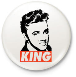 printfashion Elvis Presley - Kitűző, hűtőmágnes - Fehér (3081409)