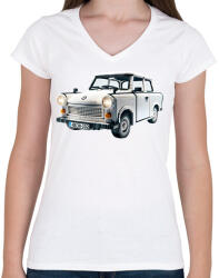 printfashion LEGO Trabant - Retro autó - Női V-nyakú póló - Fehér (15533309)