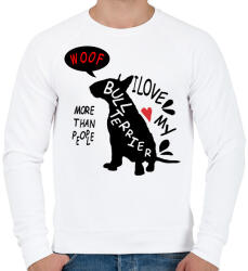printfashion bull terrier love - Férfi pulóver - Fehér (1559175)