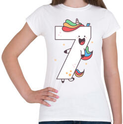 printfashion 7 éves unikornis - Női póló - Fehér (11803853)