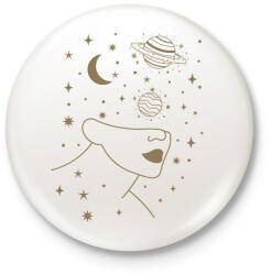 printfashion Mystic girl 2 - Kitűző, hűtőmágnes - Fehér (6278236)