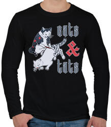 printfashion Cats & tats - Férfi hosszú ujjú póló - Fekete (12602616)