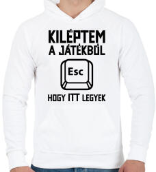 printfashion Kiléptem a játékból, hogy itt legyek - Férfi kapucnis pulóver - Fehér (5784866)