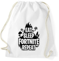 printfashion Eat Sleep Fortnite Repeat Style - Fekete - Sportzsák, Tornazsák - Fehér (1552388)