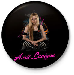 printfashion avril lavigne 2 - Kitűző, hűtőmágnes - Fekete (3102619)
