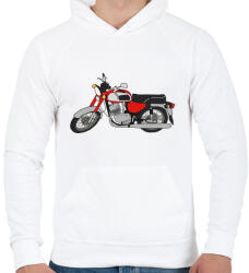 printfashion Jawa 350 - Férfi kapucnis pulóver - Fehér (5099089)