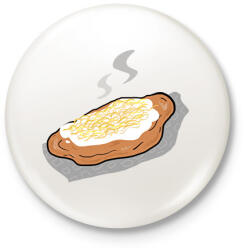 printfashion Lángos - Kitűző, hűtőmágnes - Fehér (7627456)