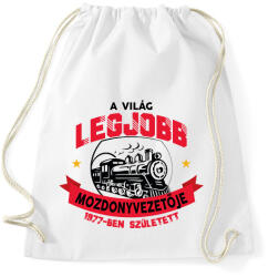 printfashion Legjobb mozdonyvezető - Évszámmal - Sportzsák, Tornazsák - Fehér (7683938)