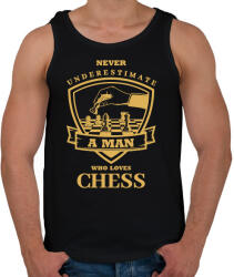 printfashion A man who loves chess - Férfi atléta - Fekete (7451496)