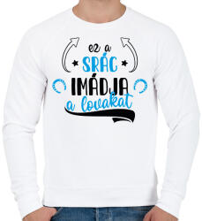 printfashion Ez a srác imádja a lovakat - Férfi pulóver - Fehér (12721630)