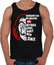 printfashion Money heist - Igyunk arra, hogy még élünk! - Férfi atléta - Fekete (4855386)