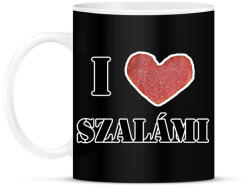 printfashion I love szalámi - Bögre - Fekete (8696656)