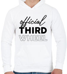 printfashion Official third wheel - Férfi kapucnis pulóver - Fehér (7284976)