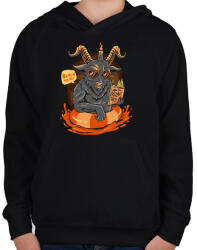 printfashion Relax a pokolban - Gyerek kapucnis pulóver - Fekete (3624590)