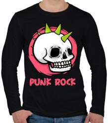 printfashion PUNK ROCK - Férfi hosszú ujjú póló - Fekete (11323360)