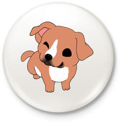 printfashion Aranyos amstaff/pitbull (barna) - Kitűző, hűtőmágnes - Fehér (13883432)