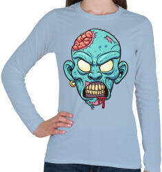 printfashion Zombie from the hood - Női hosszú ujjú póló - Világoskék (2361257)