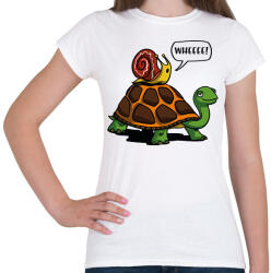 printfashion Száguldás - Női póló - Fehér (13403980)