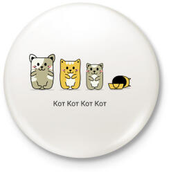 printfashion kotkotkotkot - Kitűző, hűtőmágnes - Fehér (10798981)