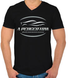 printfashion A peugeotom nélkül - Férfi V-nyakú póló - Fekete (6615647)