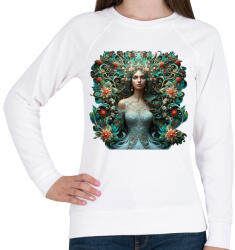 printfashion Virágok királynője - Női pulóver - Fehér (14796098)