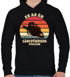 printfashion Láncfűrész / Favágó - Férfi kapucnis pulóver - Fekete (5759756)