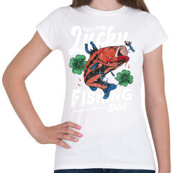 printfashion Szerencsés horgász póló - Női póló - Fehér (6148518)
