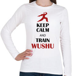 printfashion Keep calm - Wushu - Női hosszú ujjú póló - Fehér (7566207)