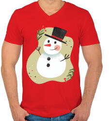 printfashion Hóember - Férfi V-nyakú póló - Piros (5435459)