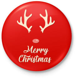 printfashion Rénszarvaska - Kitűző, hűtőmágnes - Piros (5619151)