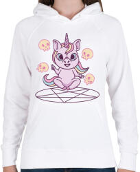 printfashion Unikornis mágus - Női kapucnis pulóver - Fehér (5508304)
