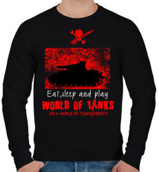 printfashion world of tanks addict - Férfi pulóver - Fekete (1976675)