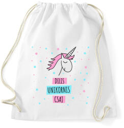 printfashion Dilis egyszarvú csaj - Sportzsák, Tornazsák - Fehér (1193465)