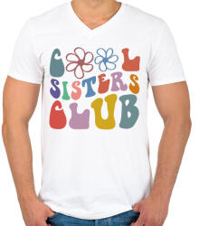 printfashion Lánytestvér klub - Férfi V-nyakú póló - Fehér (14064561)