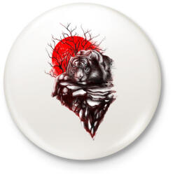 printfashion Tigris territórium - Kitűző, hűtőmágnes - Fehér (3075674)