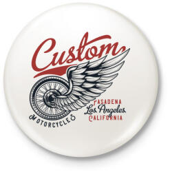 printfashion Motoros 06 - Pasadena Motorcycles - Kitűző, hűtőmágnes - Fehér (4943805)
