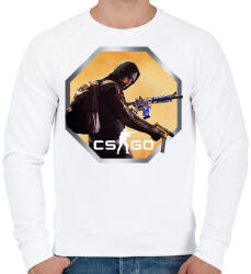 printfashion CS: GO - Ikon Logó - Férfi pulóver - Fehér (1170562)