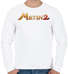 printfashion Metin2 logo - Férfi pulóver - Fehér (2083819)