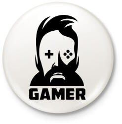 printfashion GAMER - Kitűző, hűtőmágnes - Fehér (3076938)