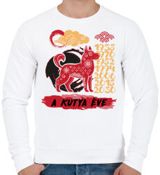 printfashion A kutya éve - Férfi pulóver - Fehér (7613999)