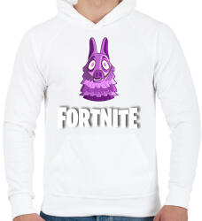 printfashion Fortnite póló - Férfi kapucnis pulóver - Fehér (7621616)