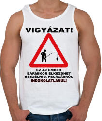 printfashion HORGÁSZ VESZÉLY - Férfi atléta - Fehér (4766551)