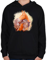 printfashion horse - Gyerek kapucnis pulóver - Fekete (7645374)