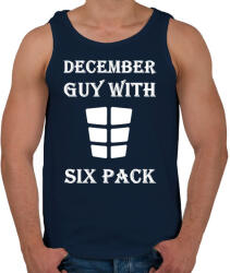 printfashion Decemberben született kockás hasú - Férfi atléta - Sötétkék (1384731)