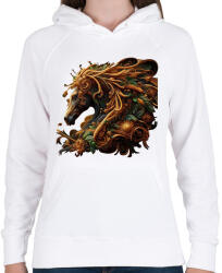 printfashion Lófej - Női kapucnis pulóver - Fehér (14777570)