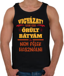 printfashion Van egy őrült bátyám - Férfi atléta - Fekete (14062824)