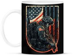 printfashion Amerikai veterán katona - Bögre - Fekete (12674692)