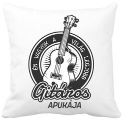 printfashion Én vagyok a világ legjobb gitáros apukája - Párnahuzat, Díszpárnahuzat - Fehér (6369548)